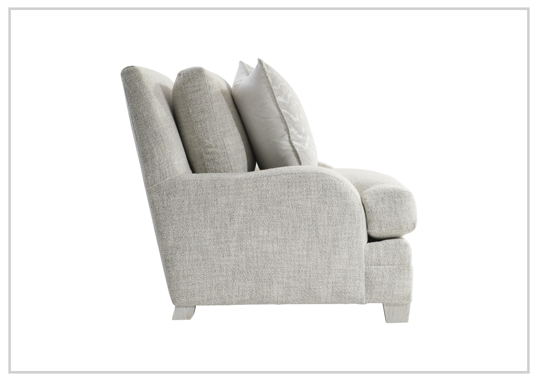 Bernhardt Rollins Fabric Chair With Shaped Track Arm and Throw Pillow