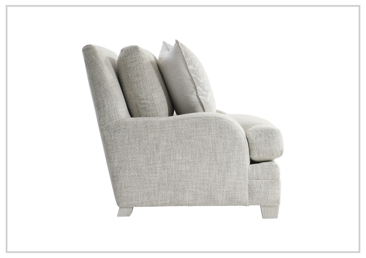 Bernhardt Rollins Fabric Chair With Shaped Track Arm and Throw Pillow