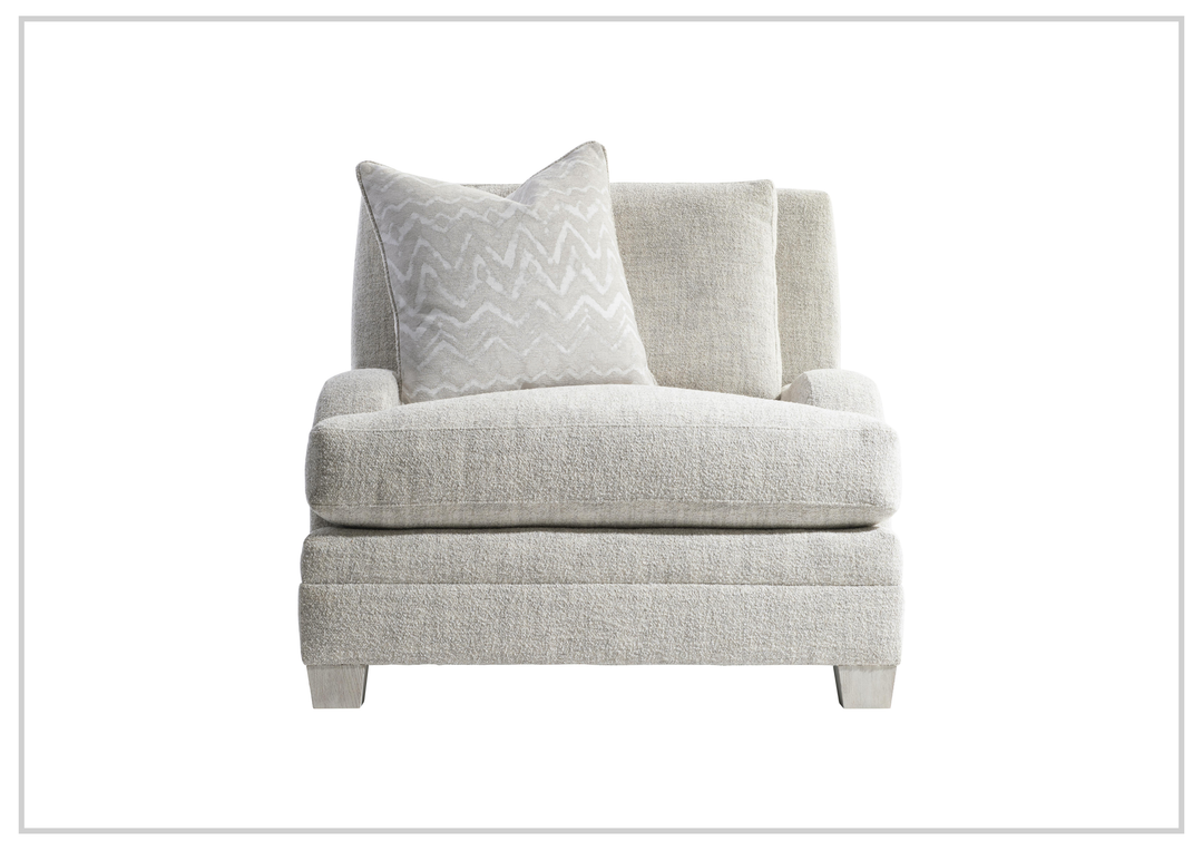 Bernhardt Rollins Fabric Chair With Shaped Track Arm and Throw Pillow