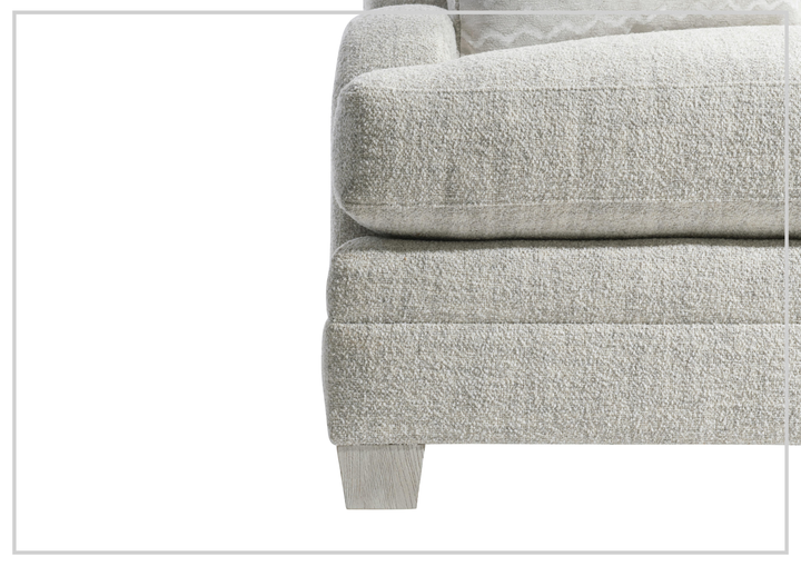 Bernhardt Rollins Fabric Chair With Shaped Track Arm and Throw Pillow