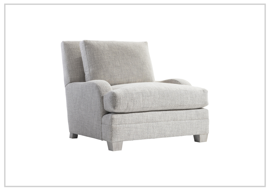 Bernhardt Rollins Fabric Chair With Shaped Track Arm and Throw Pillow