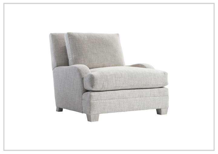 Bernhardt Rollins Fabric Chair With Shaped Track Arm and Throw Pillow