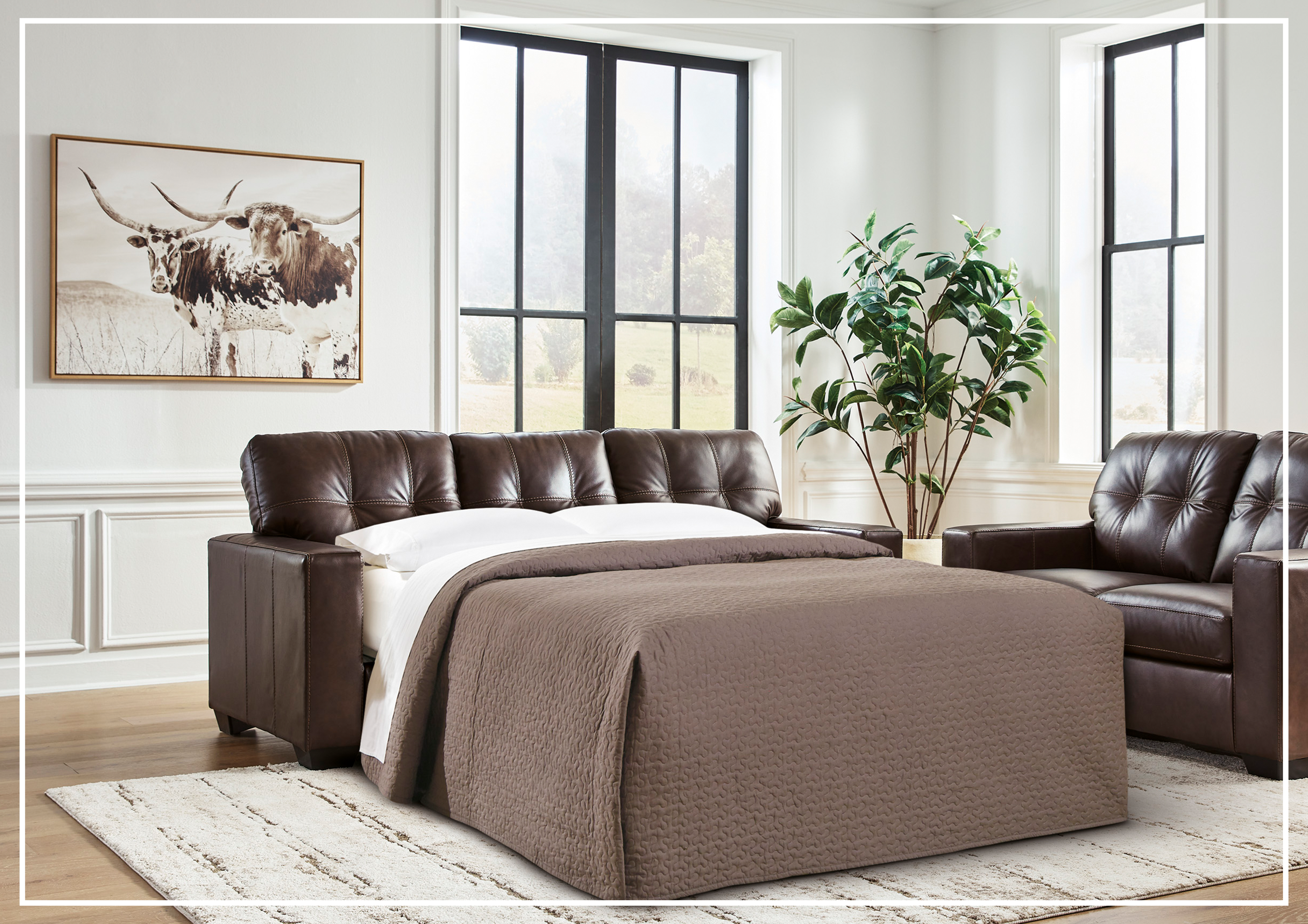 leather sofa bed with storage