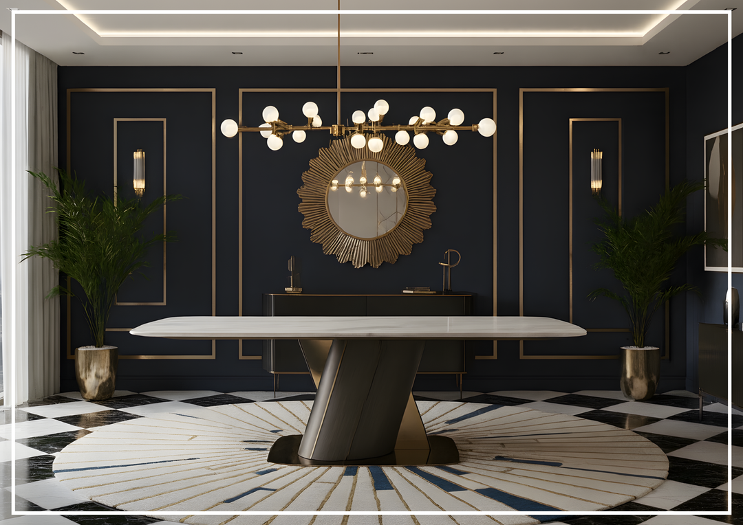 Klaussner Savona Dining Table With Beige Marble Finish - SOFABED