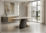 Klaussner Savona Dining Table With Beige Marble Finish - SOFABED