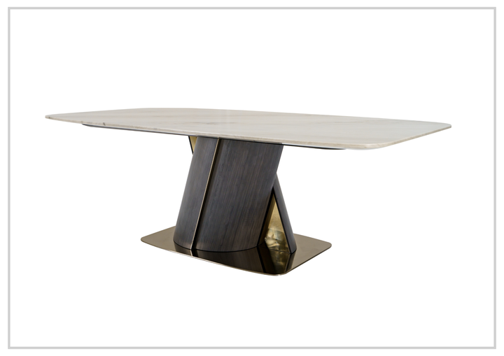 Klaussner Savona Dining Table With Beige Marble Finish - SOFABED