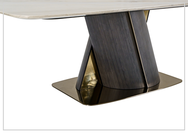 Klaussner Savona Dining Table With Beige Marble Finish - SOFABED