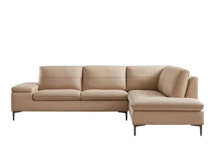 Gio Italia Decker L-Shaped Italian Leather Sectional Sofa