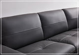 Gio Italia Decker L-Shaped Italian Leather Sectional Sofa