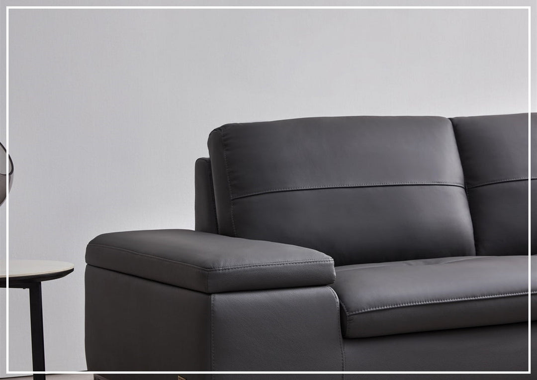 Gio Italia Decker L-Shaped Italian Leather Sectional Sofa