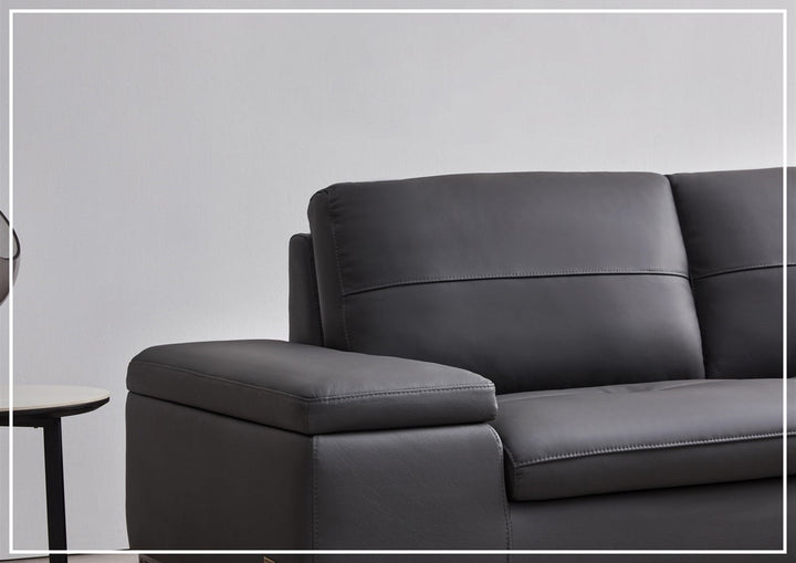 Gio Italia Decker L-Shaped Italian Leather Sectional Sofa