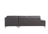 Gio Italia Decker L-Shaped Italian Leather Sectional Sofa
