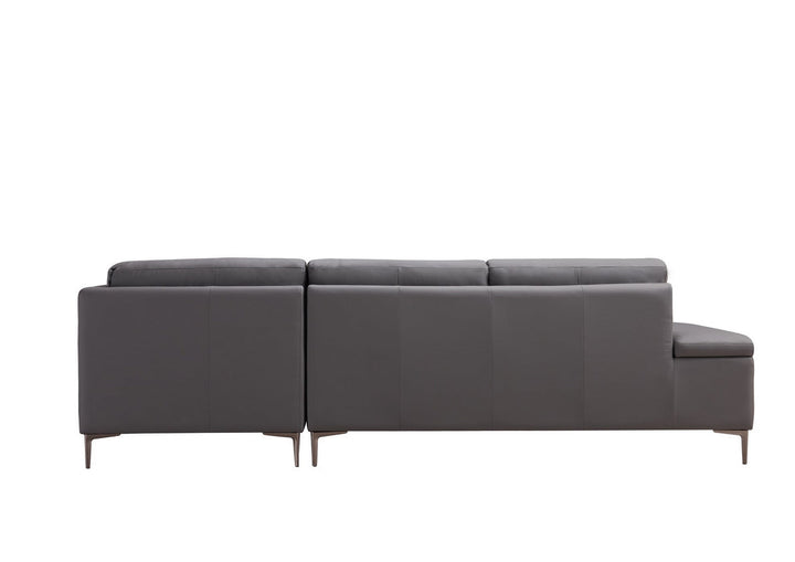 Gio Italia Decker L-Shaped Italian Leather Sectional Sofa