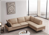 Gio Italia Decker L-Shaped Italian Leather Sectional Sofa