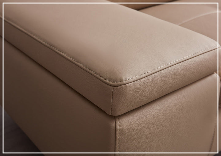 Gio Italia Decker L-Shaped Italian Leather Sectional Sofa