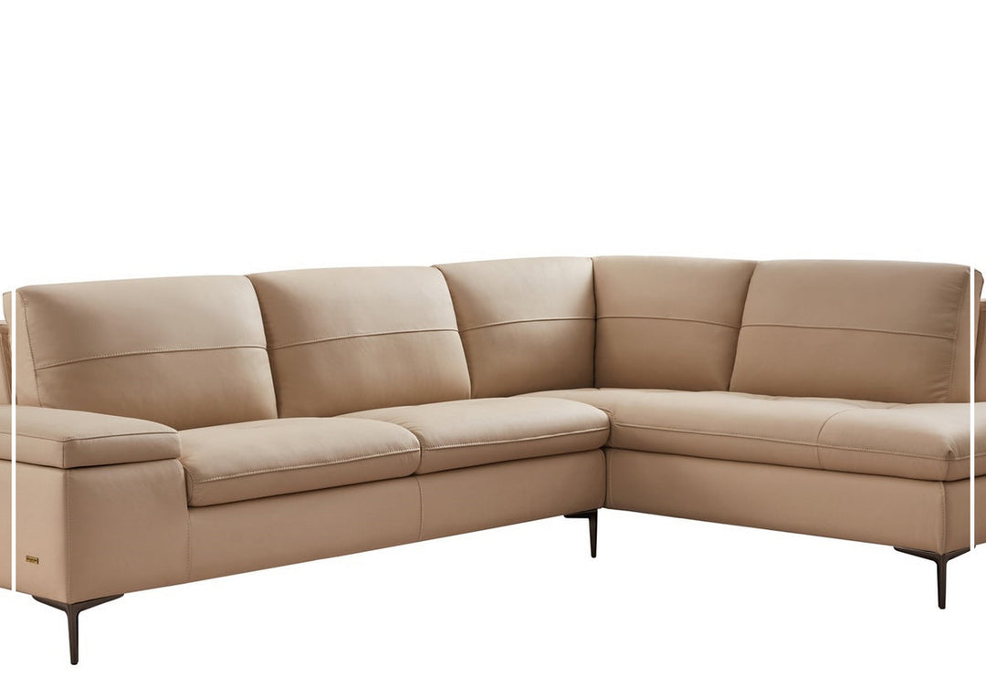 Gio Italia Decker L-Shaped Italian Leather Sectional Sofa