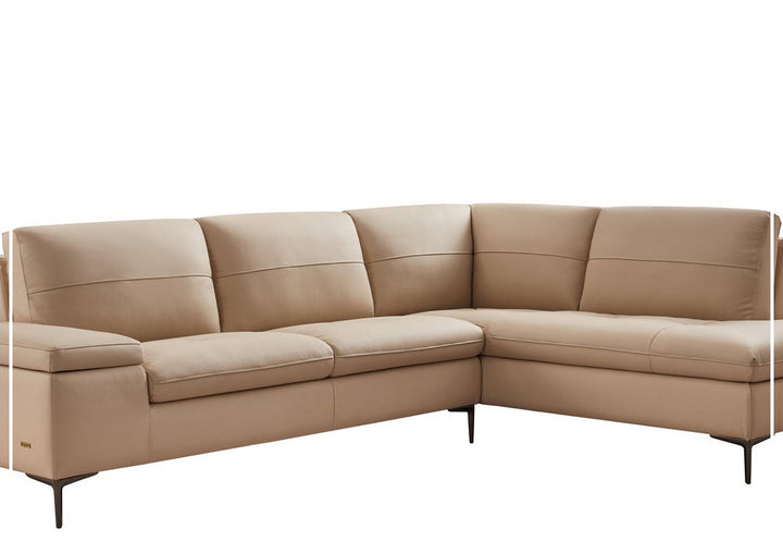 Gio Italia Decker L-Shaped Italian Leather Sectional Sofa