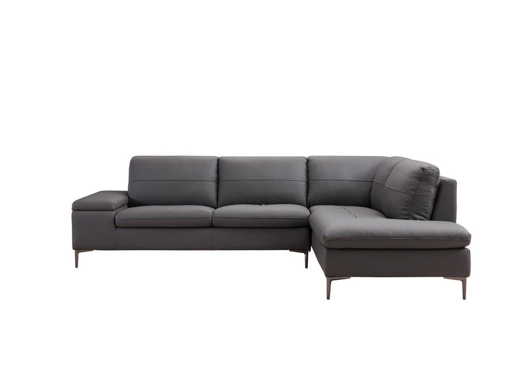 Gio Italia Decker L-Shaped Italian Leather Sectional Sofa
