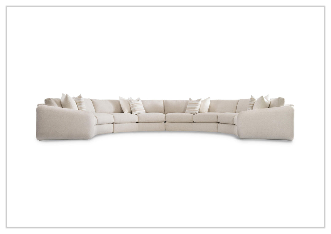 Bernhardt Soleil Fabric Sectional Sofa With Box Edge Pillows