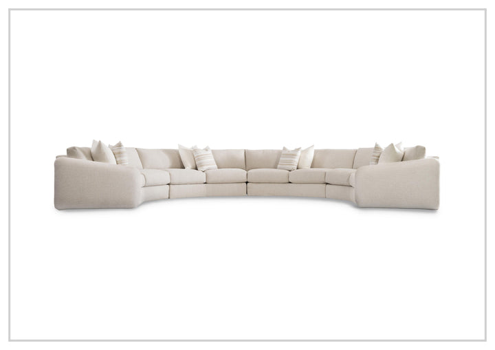 Bernhardt Soleil Fabric Sectional Sofa With Box Edge Pillows