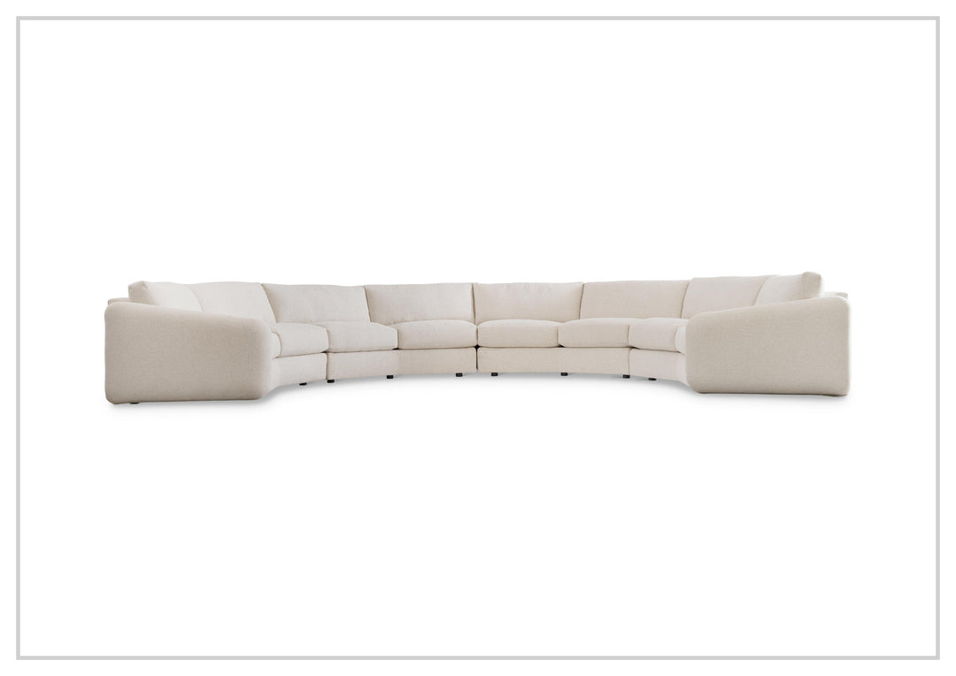 Bernhardt Soleil Fabric Sectional Sofa With Box Edge Pillows