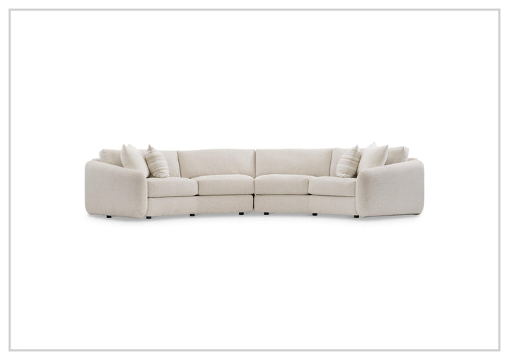 Bernhardt Soleil Fabric Sectional Sofa With Box Edge Pillows