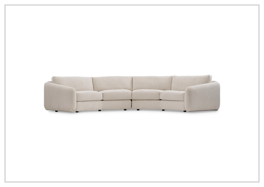 Bernhardt Soleil Fabric Sectional Sofa With Box Edge Pillows
