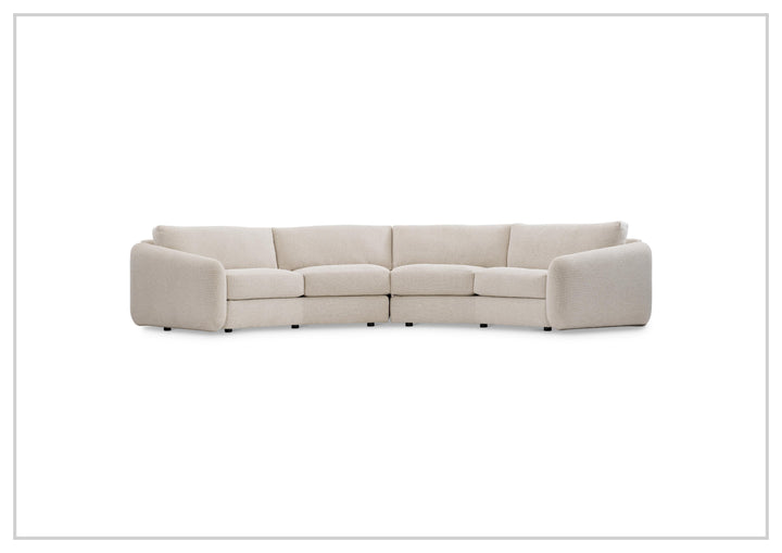 Bernhardt Soleil Fabric Sectional Sofa With Box Edge Pillows