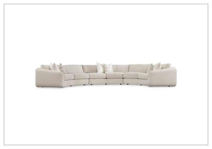 Bernhardt Soleil Fabric Sectional Sofa With Box Edge Pillows