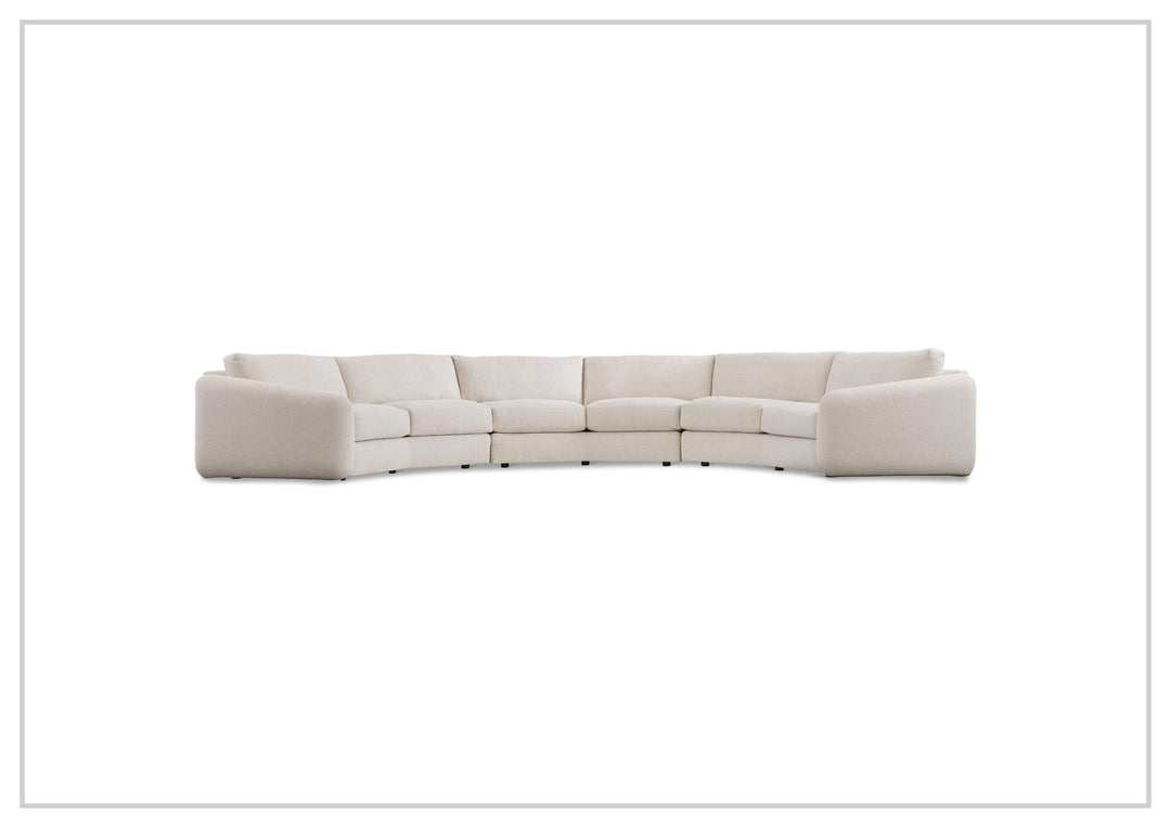 Bernhardt Soleil Fabric Sectional Sofa With Box Edge Pillows