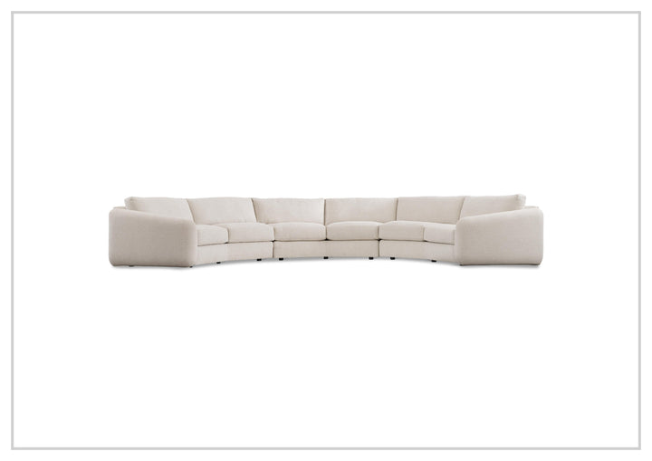 Bernhardt Soleil Fabric Sectional Sofa With Box Edge Pillows