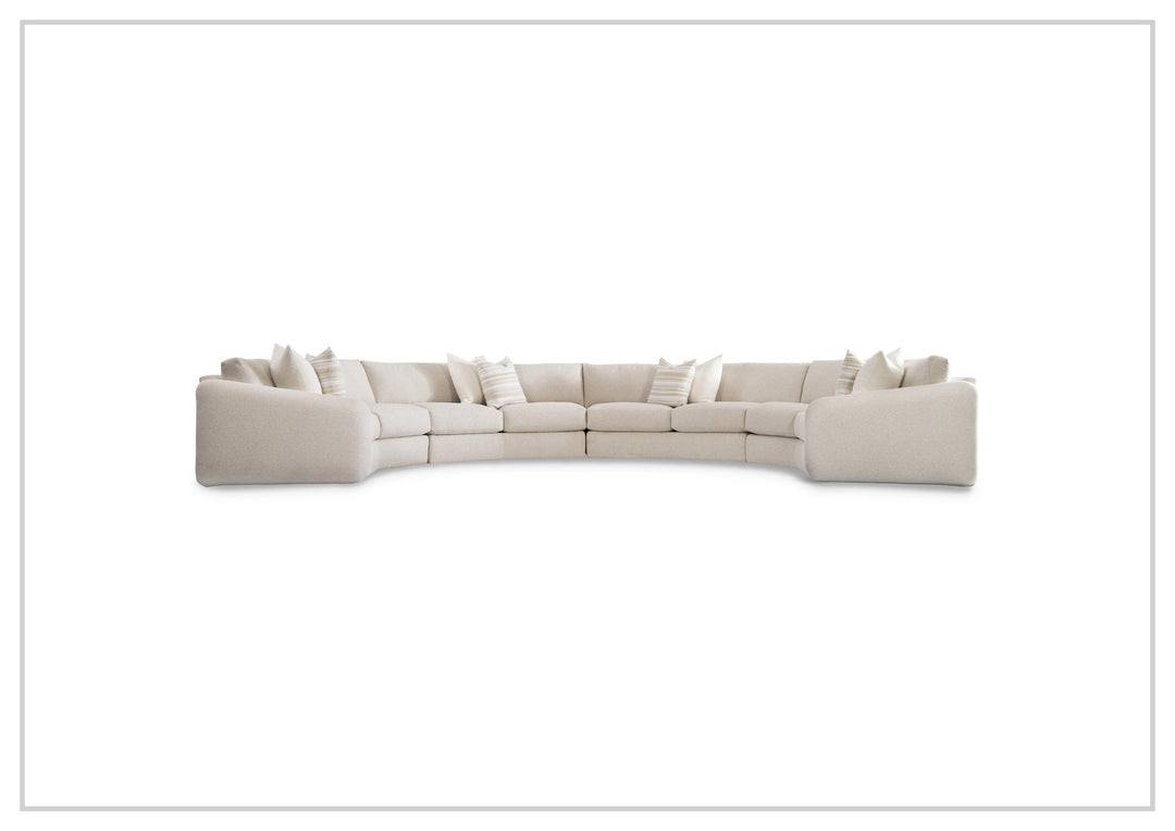 Bernhardt Soleil Fabric Sectional Sofa With Box Edge Pillows