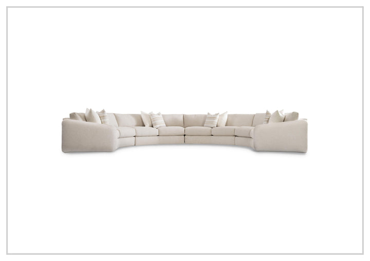 Bernhardt Soleil Fabric Sectional Sofa With Box Edge Pillows