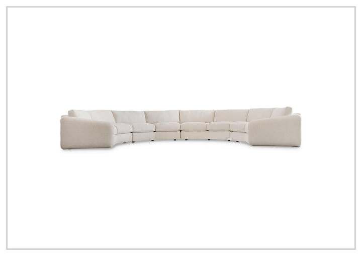 Bernhardt Soleil Fabric Sectional Sofa With Box Edge Pillows