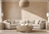 Bernhardt Soleil Fabric Sectional Sofa With Box Edge Pillows