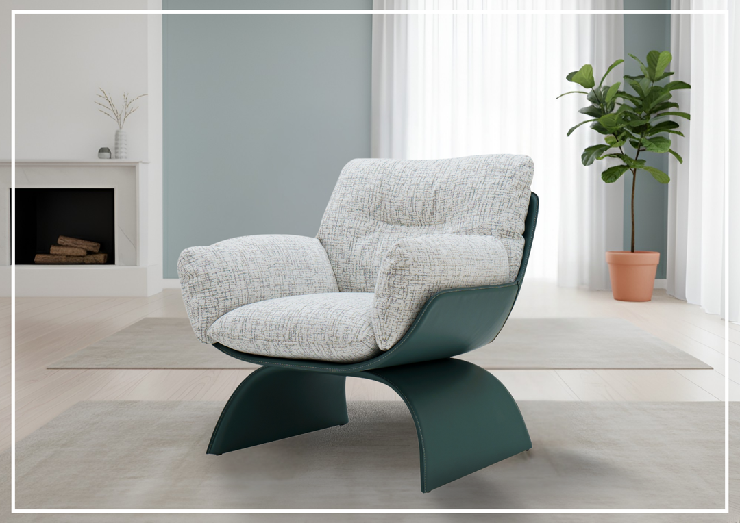 Klaussner Stellato Gray Leather Lounge Chair-Sofabed