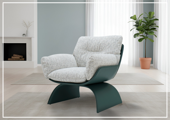Klaussner Stellato Gray Leather Lounge Chair-Sofabed