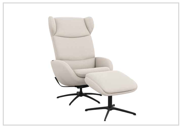 Fjords Stella Recliner Chair and Ottoman With Rocking Glide Swivel Base
