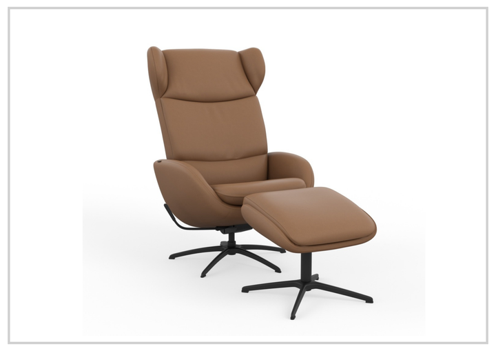 Fjords Stella Recliner Chair and Ottoman With Rocking Glide Swivel Base