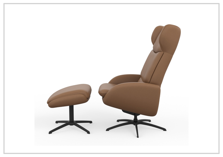 Fjords Stella Recliner Chair and Ottoman With Rocking Glide Swivel Base