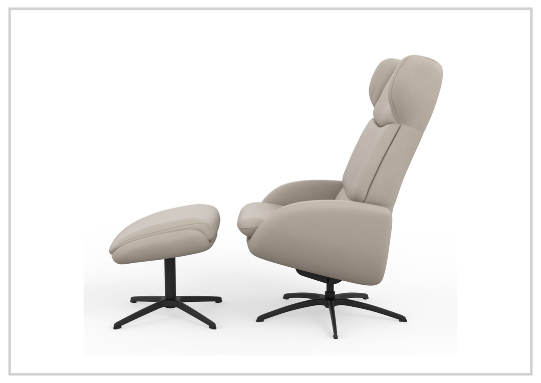 Fjords Stella Recliner Chair and Ottoman With Rocking Glide Swivel Base