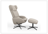 Fjords Stella Recliner Chair and Ottoman With Rocking Glide Swivel Base