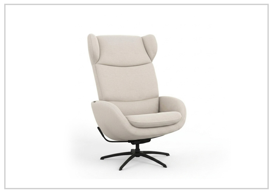 Fjords Stella Recliner Chair and Ottoman With Rocking Glide Swivel Base