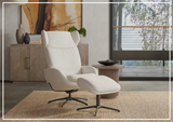 Fjords Stella Recliner Chair and Ottoman With Rocking Glide Swivel Base