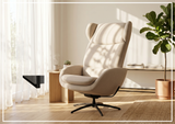 Fjords Stella Recliner Chair and Ottoman With Rocking Glide Swivel Base