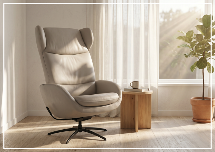 Fjords Stella Recliner Chair and Ottoman With Rocking Glide Swivel Base