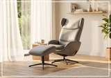 Fjords Stella Recliner Chair and Ottoman With Rocking Glide Swivel Base