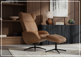 Fjords Stella Recliner Chair and Ottoman With Rocking Glide Swivel Base