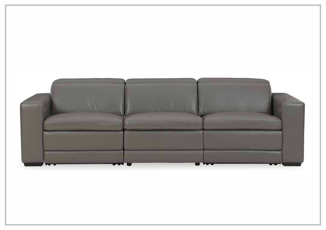 Titan 3-Seater Dual Power Leather Reclining Sofa in Two Colors