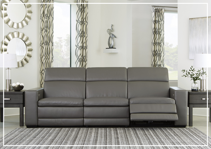 Gio Italia Titan 3-Seater Dual Power Leather Reclining Sofa